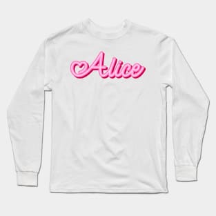 Alice name pink heart Long Sleeve T-Shirt